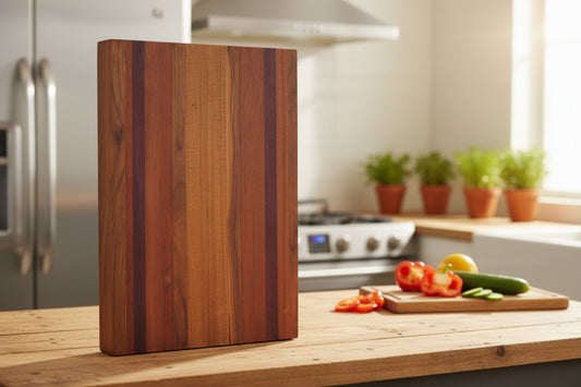 Mixed Hardwood Cutting Board – Padauk, Yellowheart, Purpleheart & Walnut