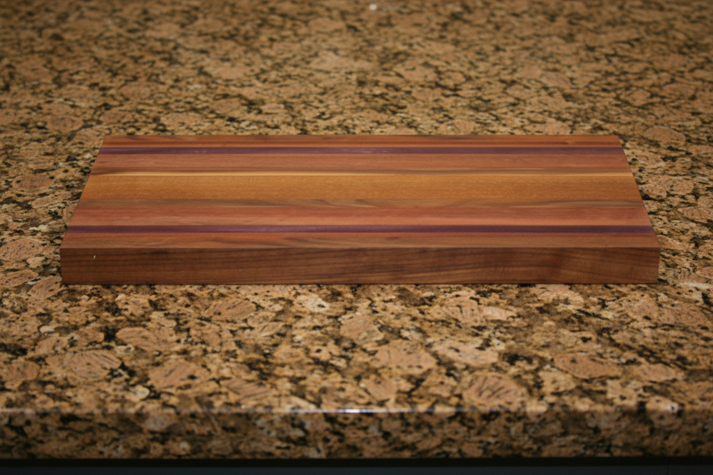 Mixed Hardwood Cutting Board – Padauk, Yellowheart, Purpleheart & Walnut