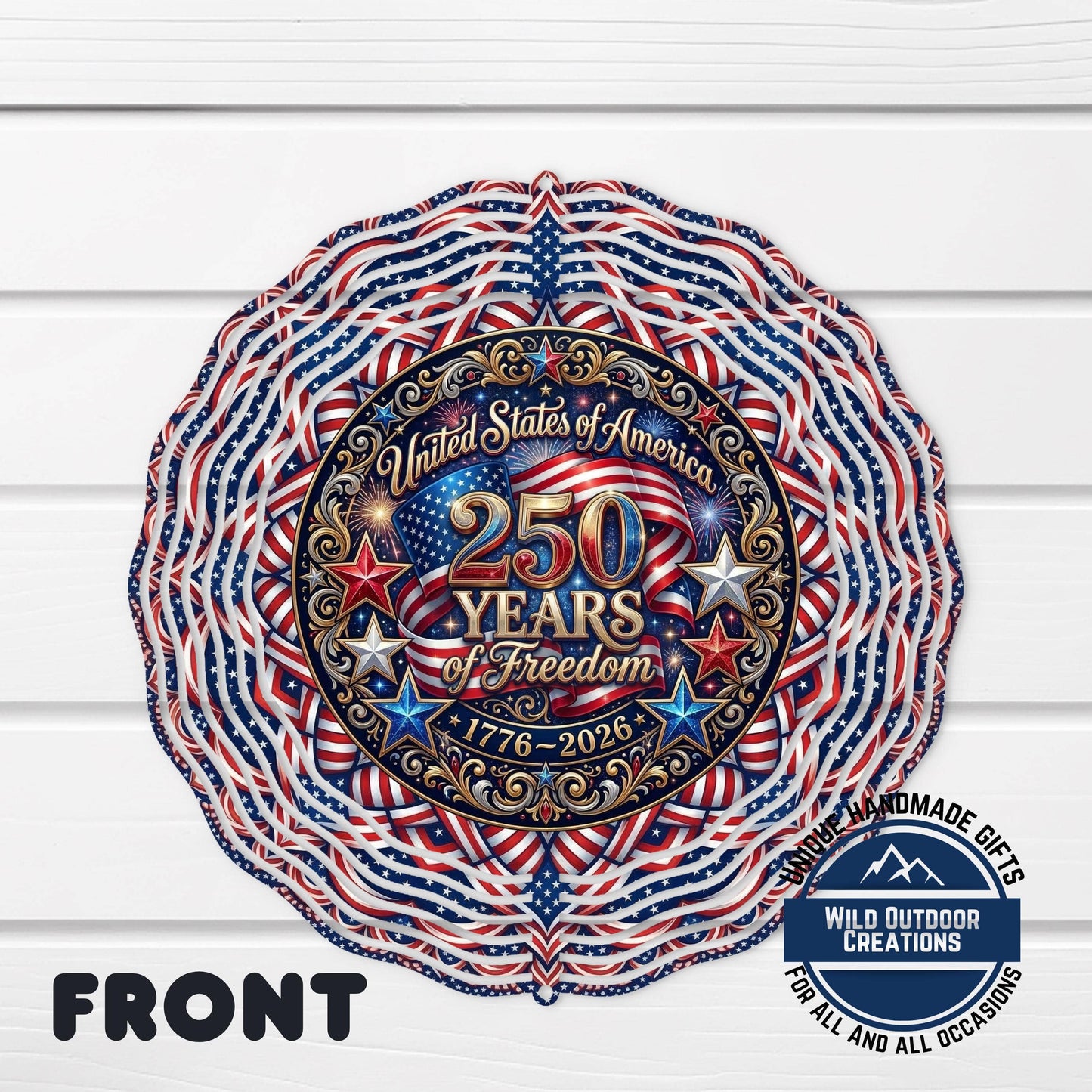 Wind Spinner - Aluminum Patriotic Red White