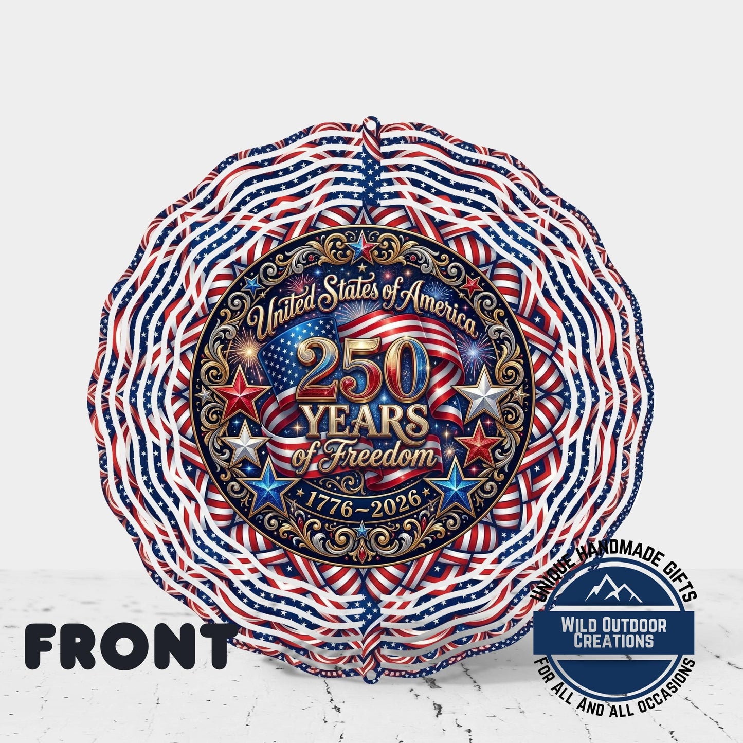 Wind Spinner - Aluminum Patriotic Red White