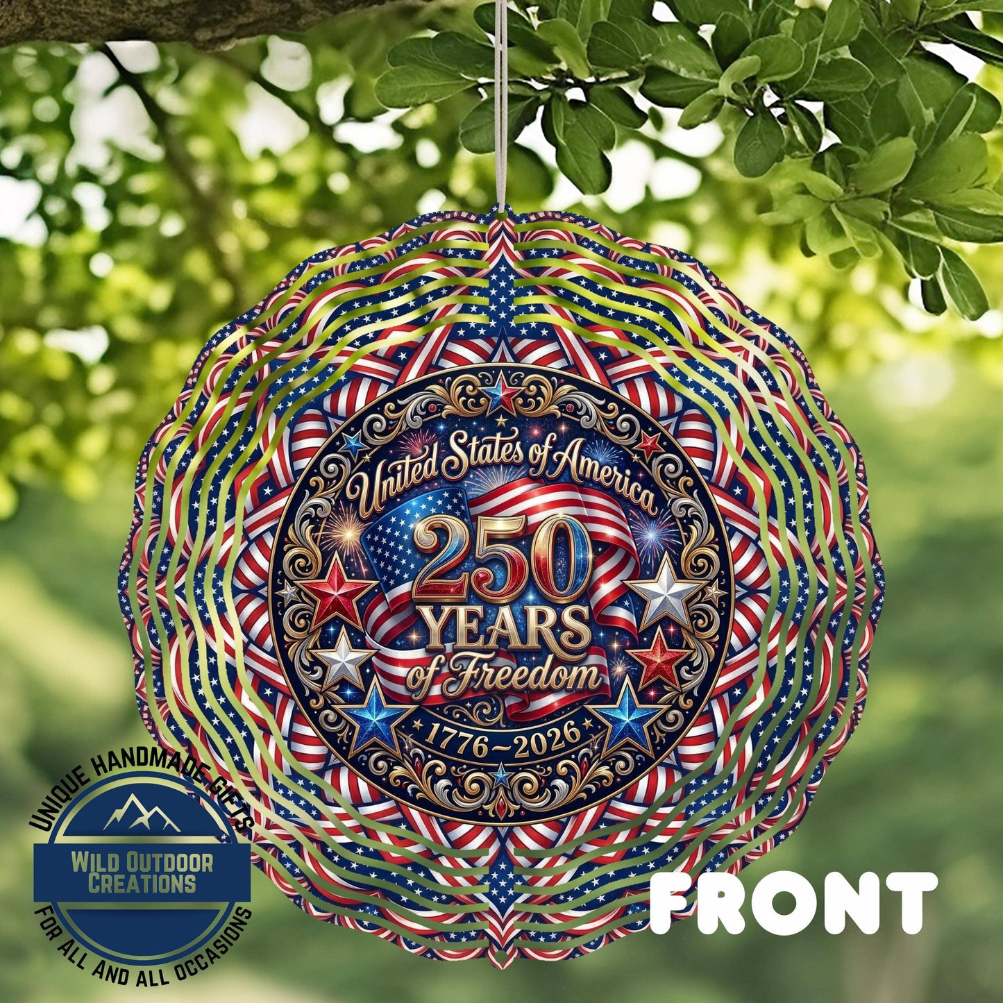 Wind Spinner - Aluminum Patriotic Red White