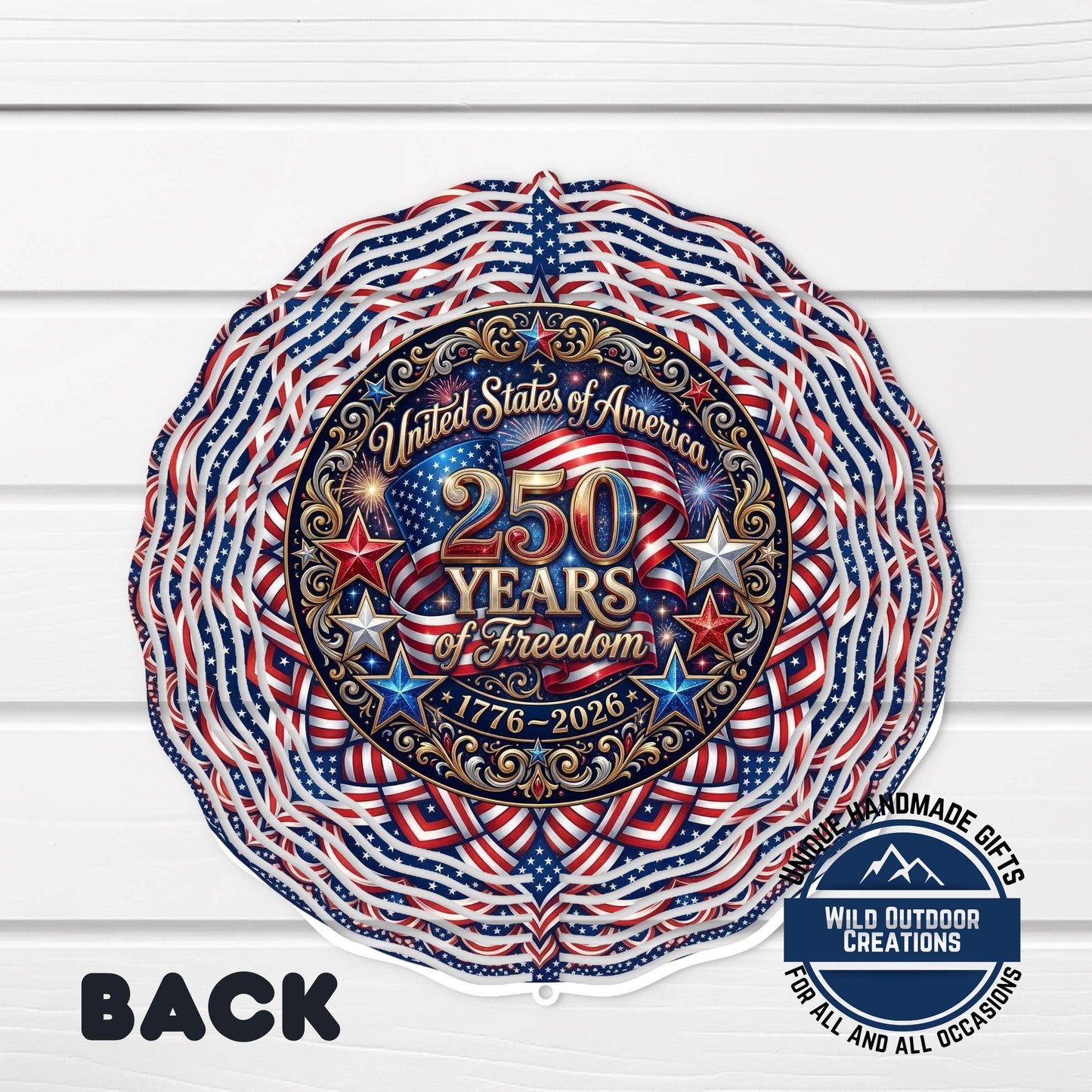 Wind Spinner - Aluminum Patriotic Red White
