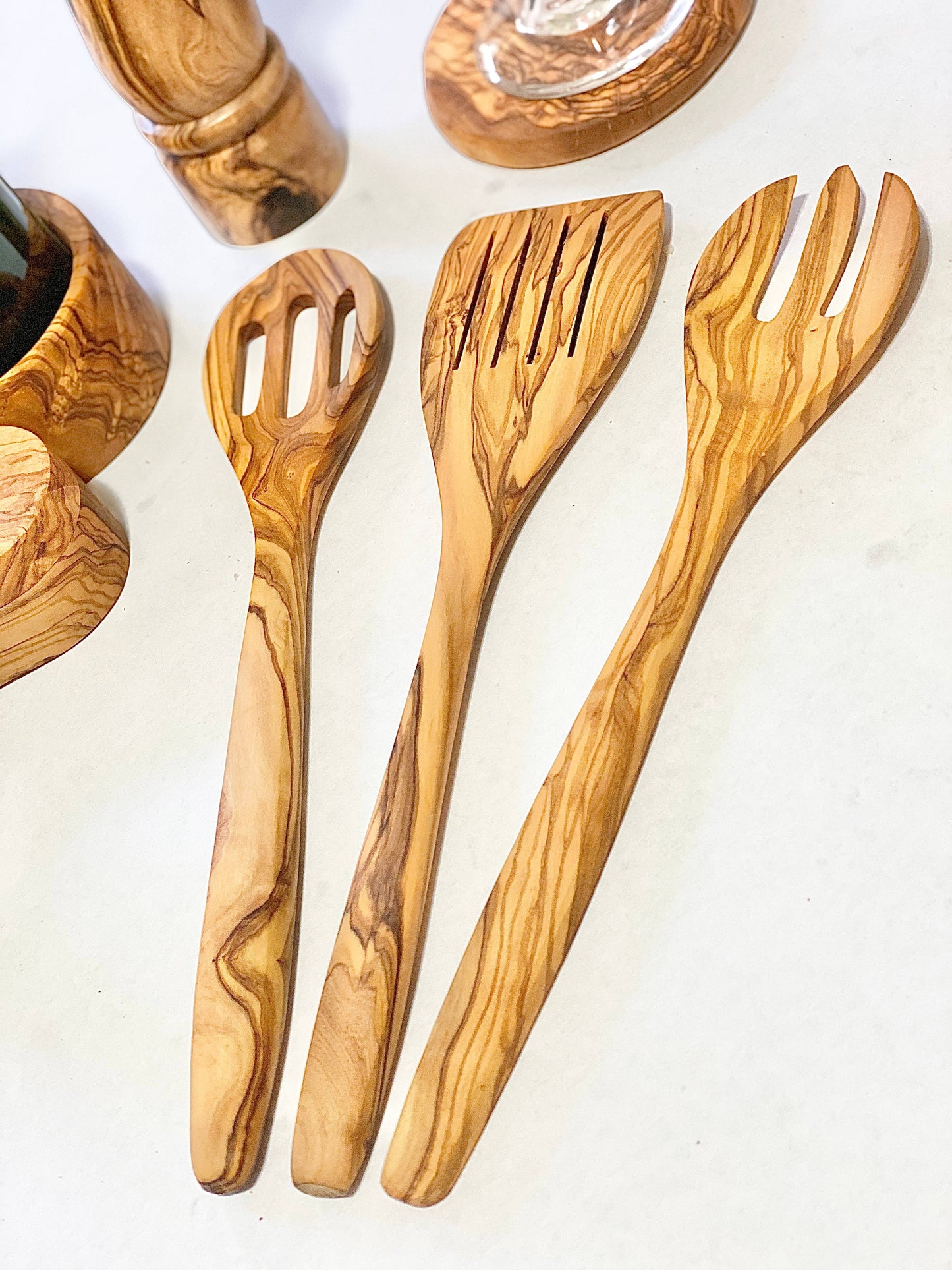 Olive Wood Cooking Tools: Slotted Spoon