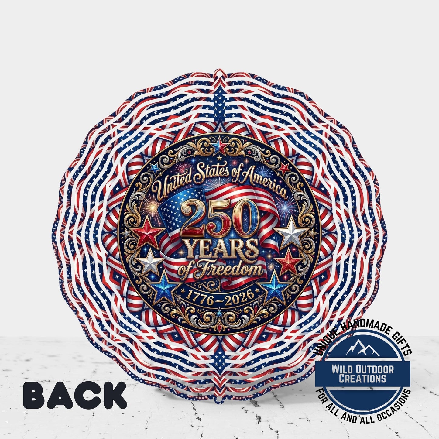 Wind Spinner - Aluminum Patriotic Red White