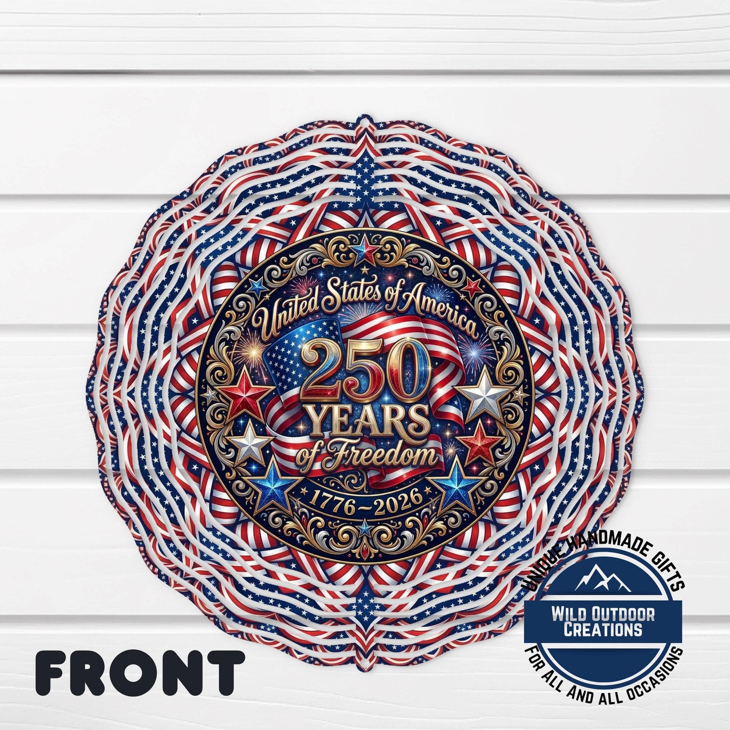 Wind Spinner - Aluminum Patriotic Red White