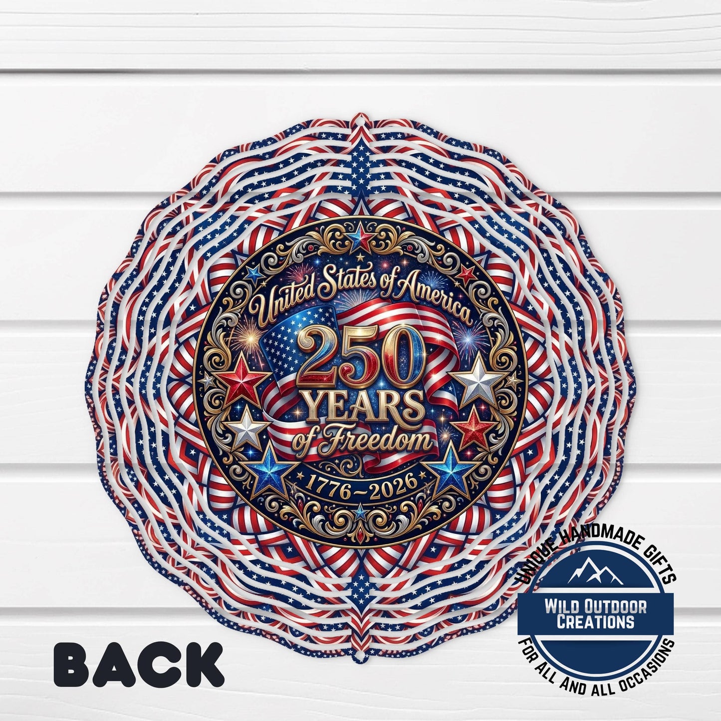 Wind Spinner - Aluminum Patriotic Red White